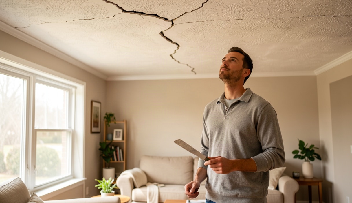 Fissure au plafond : faut-il s&rsquo;inquiéter et comment la réparer ?